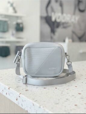 Vooray Light Gray Quilted Crossbody Bag for Women
